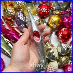Set 50 pcs Soviet Vintage glass Christmas tree Ornament USSR decoration? 1031
