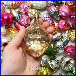 Set 50 pcs Soviet Vintage glass Christmas tree Ornament USSR decoration? 1032