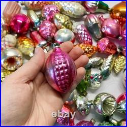 Set 50 pcs Soviet Vintage glass Christmas tree Ornament USSR decoration? 1032