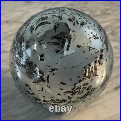 Set Of 18 Large Kugel Style Heavyweight Glass Christmas Ornament Ball Mercury