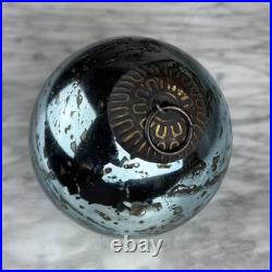 Set Of 18 Large Kugel Style Heavyweight Glass Christmas Ornament Ball Mercury