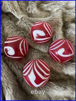 Set Of 4 ANGELO ROSSI Handmade Blown Glass Hanging Ball Christmas Ornament Set Of 4 ANGELO ROSSI Handmade Blown Glass Hanging Ball Christmas Ornament