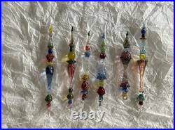 Set Of 6 Art Glass Ornament Corning NY Heavy Glass Colorful Victorian Drop Set Of 6 Art Glass Ornament Corning NY Heavy Glass Colorful Victorian Drop
