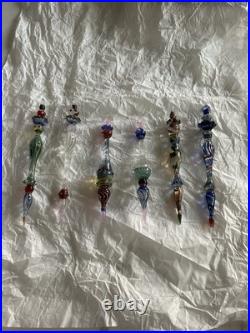Set Of 6 Art Glass Ornament Corning NY Heavy Glass Colorful Victorian Drop Set Of 6 Art Glass Ornament Corning NY Heavy Glass Colorful Victorian Drop