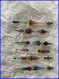 Set Of 6 Art Glass Ornament Corning NY Heavy Glass Colorful Victorian Drop Set Of 6 Art Glass Ornament Corning NY Heavy Glass Colorful Victorian Drop