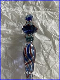 Set Of 6 Art Glass Ornament Corning NY Heavy Glass Colorful Victorian Drop Set Of 6 Art Glass Ornament Corning NY Heavy Glass Colorful Victorian Drop