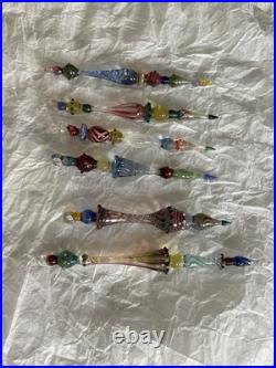 Set Of 6 Art Glass Ornament Corning NY Heavy Glass Colorful Victorian Drop Set Of 6 Art Glass Ornament Corning NY Heavy Glass Colorful Victorian Drop