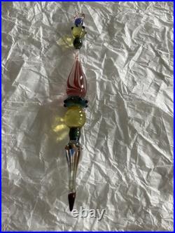 Set Of 6 Art Glass Ornament Corning NY Heavy Glass Colorful Victorian Drop Set Of 6 Art Glass Ornament Corning NY Heavy Glass Colorful Victorian Drop