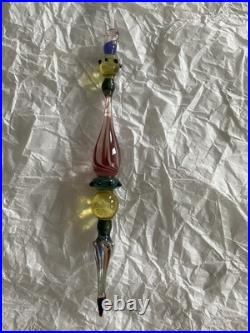 Set Of 6 Art Glass Ornament Corning NY Heavy Glass Colorful Victorian Drop Set Of 6 Art Glass Ornament Corning NY Heavy Glass Colorful Victorian Drop