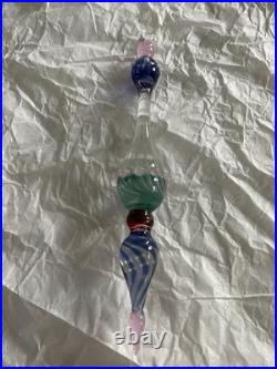 Set Of 6 Art Glass Ornament Corning NY Heavy Glass Colorful Victorian Drop Set Of 6 Art Glass Ornament Corning NY Heavy Glass Colorful Victorian Drop