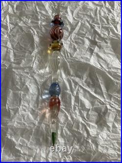 Set Of 6 Art Glass Ornament Corning NY Heavy Glass Colorful Victorian Drop Set Of 6 Art Glass Ornament Corning NY Heavy Glass Colorful Victorian Drop