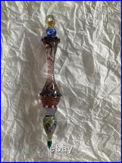 Set Of 6 Art Glass Ornament Corning NY Heavy Glass Colorful Victorian Drop Set Of 6 Art Glass Ornament Corning NY Heavy Glass Colorful Victorian Drop