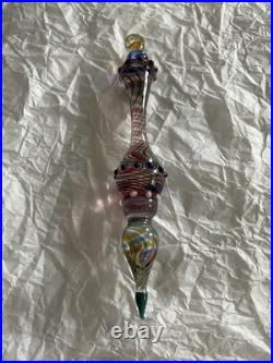 Set Of 6 Art Glass Ornament Corning NY Heavy Glass Colorful Victorian Drop Set Of 6 Art Glass Ornament Corning NY Heavy Glass Colorful Victorian Drop