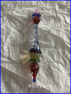 Set Of 6 Art Glass Ornament Corning NY Heavy Glass Colorful Victorian Drop Set Of 6 Art Glass Ornament Corning NY Heavy Glass Colorful Victorian Drop