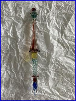 Set Of 6 Art Glass Ornament Corning NY Heavy Glass Colorful Victorian Drop Set Of 6 Art Glass Ornament Corning NY Heavy Glass Colorful Victorian Drop