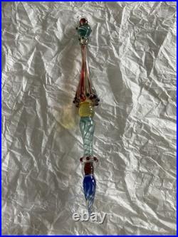 Set Of 6 Art Glass Ornament Corning NY Heavy Glass Colorful Victorian Drop Set Of 6 Art Glass Ornament Corning NY Heavy Glass Colorful Victorian Drop