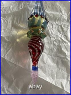 Set Of 6 Art Glass Ornament Corning NY Heavy Glass Colorful Victorian Drop Set Of 6 Art Glass Ornament Corning NY Heavy Glass Colorful Victorian Drop