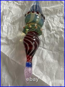 Set Of 6 Art Glass Ornament Corning NY Heavy Glass Colorful Victorian Drop Set Of 6 Art Glass Ornament Corning NY Heavy Glass Colorful Victorian Drop