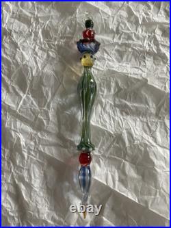 Set Of 6 Art Glass Ornament Corning NY Heavy Glass Colorful Victorian Drop Set Of 6 Art Glass Ornament Corning NY Heavy Glass Colorful Victorian Drop