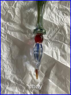 Set Of 6 Art Glass Ornament Corning NY Heavy Glass Colorful Victorian Drop Set Of 6 Art Glass Ornament Corning NY Heavy Glass Colorful Victorian Drop
