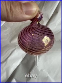 Set of 10 Hand Blown Glass Hanging Round Swirl Baubles, Multicolor Christmas