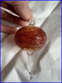 Set of 10 Hand Blown Glass Hanging Round Swirl Baubles, Multicolor Christmas