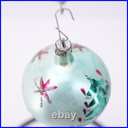 Set of 10 Vintage Mercury Glass Christmas Ornament Mica Poland Green Tree Stars