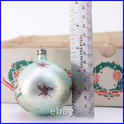 Set of 10 Vintage Mercury Glass Christmas Ornament Mica Poland Green Tree Stars