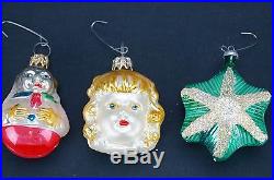 Set of 12 Antique Feather Tree Mercury Glass Christmas Ornaments Made in Germany