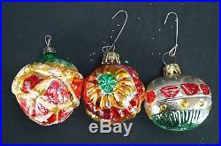 Set of 12 Antique Feather Tree Mercury Glass Christmas Ornaments Made in Germany