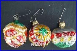 Set of 12 Antique Feather Tree Mercury Glass Christmas Ornaments Made in Germany