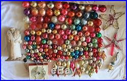 Set of 150+ USSR Soviet Glass Christmas Spheres Ornaments 60's + Father Frost