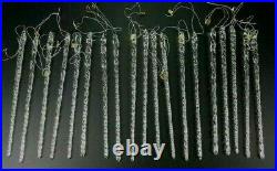 Set of 19 Vintage Spun Glass Icicle Christmas Ornaments Hand Spun 7 1/2