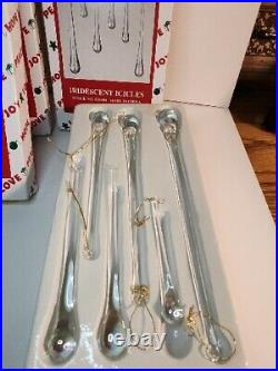 Set of 24 HOUSE OF LLOYD Iridescent Icicles Holiday Ornament Teardrop 6 Sizes