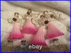 Set of 24 Vintage Hand Blown Morning Glory Angel Ornaments