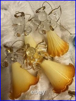 Set of 24 Vintage Hand Blown Morning Glory Angel Ornaments