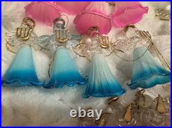 Set of 24 Vintage Hand Blown Morning Glory Angel Ornaments