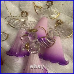 Set of 24 Vintage Hand Blown Morning Glory Angel Ornaments