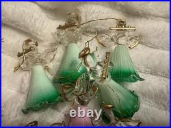 Set of 24 Vintage Hand Blown Morning Glory Angel Ornaments