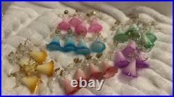Set of 24 Vintage Hand Blown Morning Glory Angel Ornaments