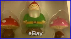 Set of 3 DCI Pop Christmas Glass GNOME ORNAMENTS Mushrooms New in Box