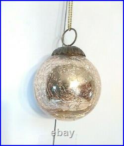 Set of 8 RESTORATION HARDWARE Christmas Ornaments Glass Ball 2.5 Gold