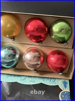 Shiny Brite Diorama Glass Ornaments in Original Box Set of 6 Japan