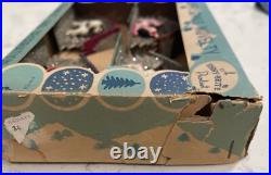 Shiny Brite Diorama Putz House Christmas Ornament Santa, Reindeer Set of 4