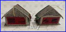 Shiny Brite Diorama Putz House Christmas Ornament Santa, Reindeer Set of 4