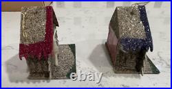 Shiny Brite Diorama Putz House Christmas Ornament Santa, Reindeer Set of 4
