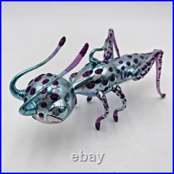 Slavic Treasures Blue Hopper D-20M-01 Hand-Blown Christmas Ornament LE 150- 2001