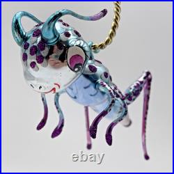 Slavic Treasures Blue Hopper D-20M-01 Hand-Blown Christmas Ornament LE 150- 2001