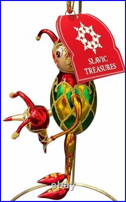 Slavic Treasures Jester & Lester Hand Blown Glass Christmas Ornament LE 150