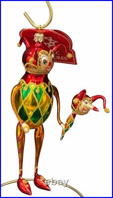 Slavic Treasures Jester & Lester Hand Blown Glass Christmas Ornament LE 150
